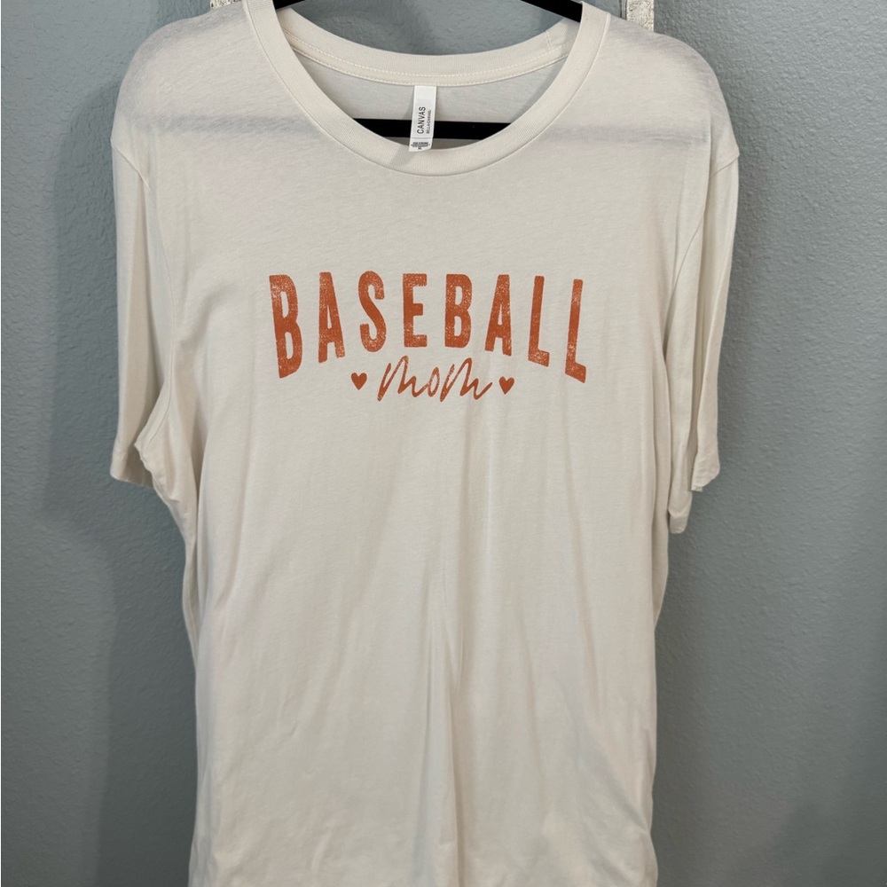 Baseball Mom Orange Graphic Tee NWOT